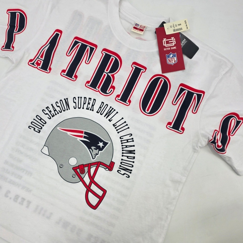 ULTRA‎ GAME NEW ENGLAND PATRIOTS SHIRT MENS XS BOXY BIG GRAPHIC NEW UNISEX CHAMP